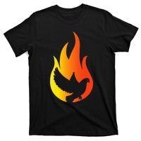 Pentecost Doves Tongues Fire Flame Holy Spirit Catholic T-Shirt