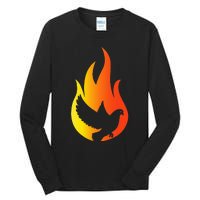 Pentecost Doves Tongues Fire Flame Holy Spirit Catholic Tall Long Sleeve T-Shirt