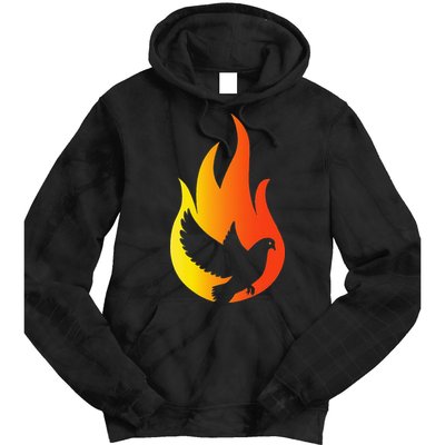 Pentecost Doves Tongues Fire Flame Holy Spirit Catholic Tie Dye Hoodie