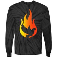 Pentecost Doves Tongues Fire Flame Holy Spirit Catholic Tie-Dye Long Sleeve Shirt