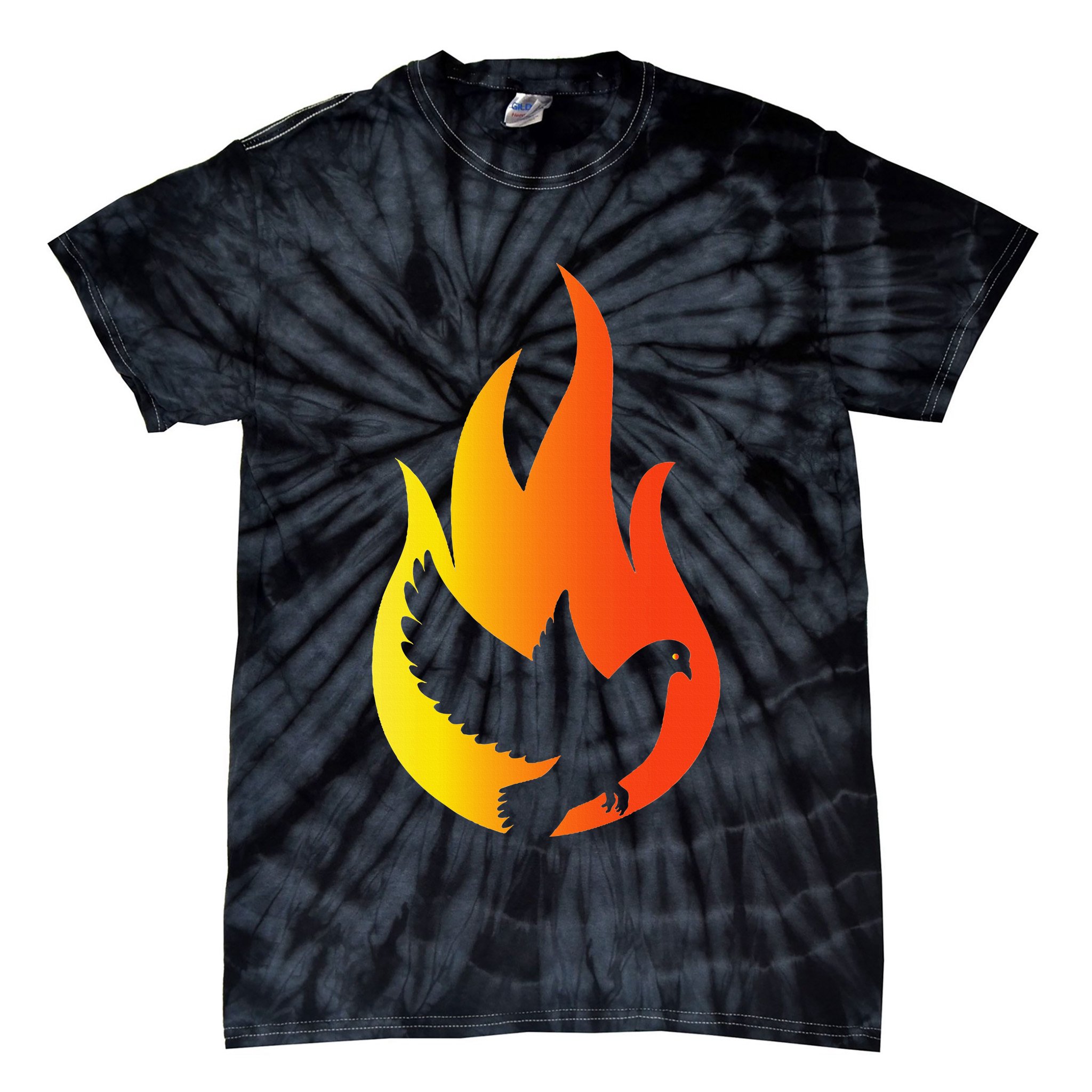 Pentecost Doves Tongues Fire Flame Holy Spirit Catholic Tie-Dye T-Shirt