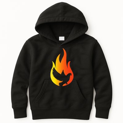 Pentecost Doves Tongues Fire Flame Holy Spirit Catholic Kids Hoodie