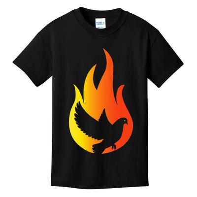 Pentecost Doves Tongues Fire Flame Holy Spirit Catholic Kids T-Shirt