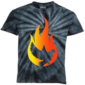 Pentecost Doves Tongues Fire Flame Holy Spirit Catholic Kids Tie-Dye T-Shirt