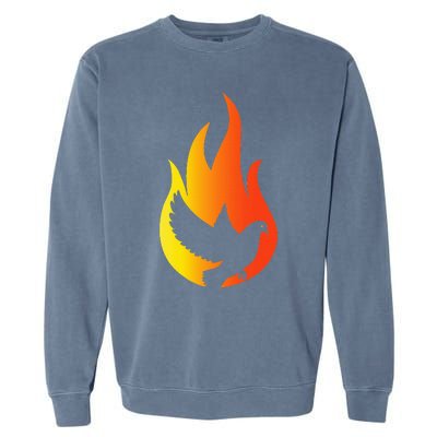 Pentecost Doves Tongues Fire Flame Holy Spirit Catholic Garment-Dyed Sweatshirt