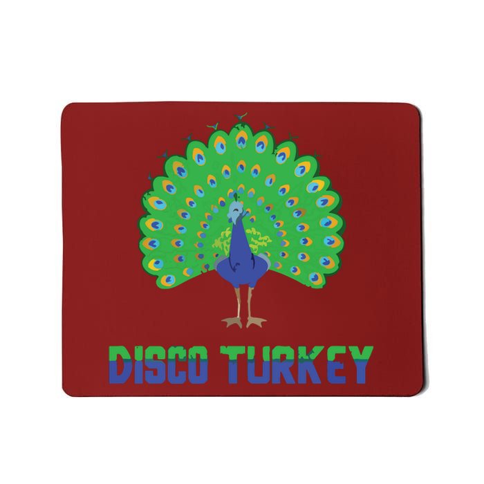 Peacock Disco Turkey Vintage Funny Animal Pun Mousepad