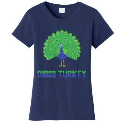 Peacock Disco Turkey Vintage Funny Animal Pun Women's T-Shirt