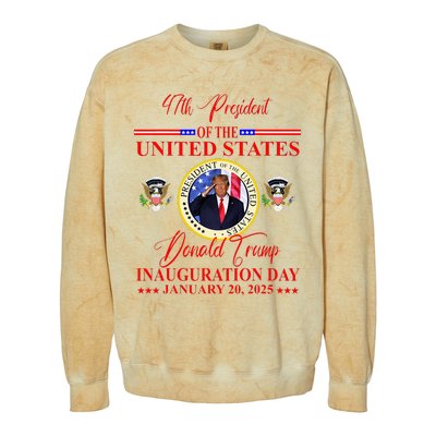 President Donald Trump Inauguration Day 2025 Colorblast Crewneck Sweatshirt