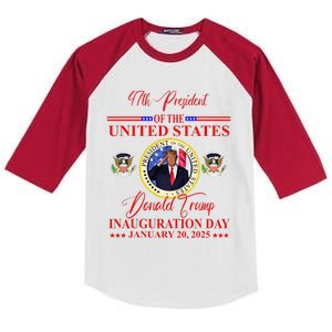 President Donald Trump Inauguration Day 2025 Kids Colorblock Raglan Jersey