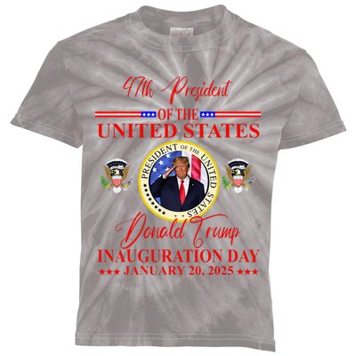 President Donald Trump Inauguration Day 2025 Kids Tie-Dye T-Shirt