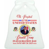 President Donald Trump Inauguration Day 2025 Ceramic Bell Ornament