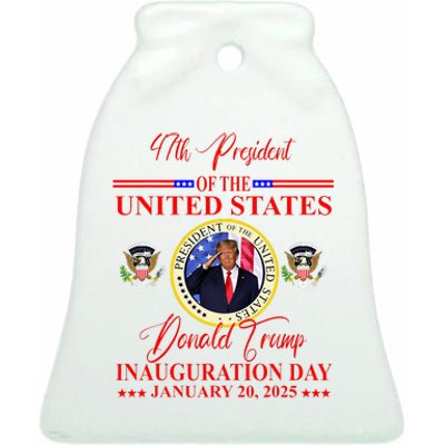 President Donald Trump Inauguration Day 2025 Ceramic Bell Ornament