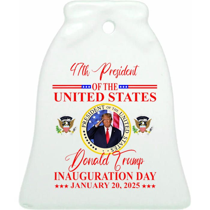 President Donald Trump Inauguration Day 2025 Ceramic Bell Ornament