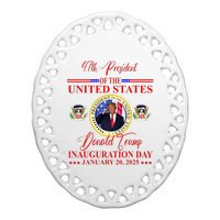 President Donald Trump Inauguration Day 2025 Ceramic Oval Ornament