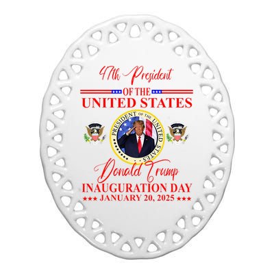 President Donald Trump Inauguration Day 2025 Ceramic Oval Ornament