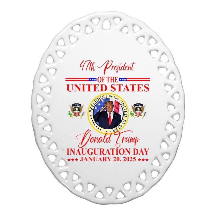 President Donald Trump Inauguration Day 2025 Ceramic Oval Ornament