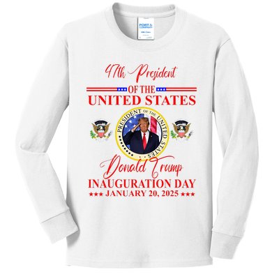 President Donald Trump Inauguration Day 2025 Kids Long Sleeve Shirt