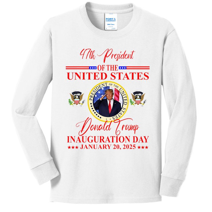 President Donald Trump Inauguration Day 2025 Kids Long Sleeve Shirt