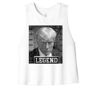 President Donald Trump Mugshot 2024 Not Guilty Supporter Women's Racerback Cropped Tank