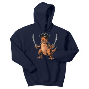 Pirate Dinosaur T Rex Funny Halloween Tyrannosaurus Costume Kids Hoodie