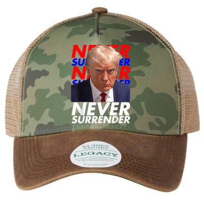 President Donald Trump 2024 Never Surrender Fingerprint USA Legacy Tie Dye Trucker Hat