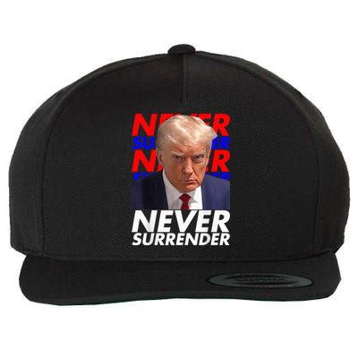 President Donald Trump 2024 Never Surrender Fingerprint USA Wool Snapback Cap