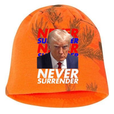 President Donald Trump 2024 Never Surrender Fingerprint USA Kati - Camo Knit Beanie