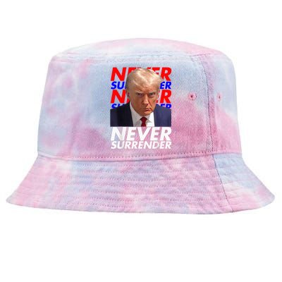 President Donald Trump 2024 Never Surrender Fingerprint USA Tie-Dyed Bucket Hat