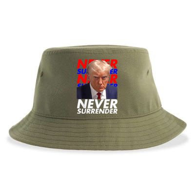 President Donald Trump 2024 Never Surrender Fingerprint USA Sustainable Bucket Hat