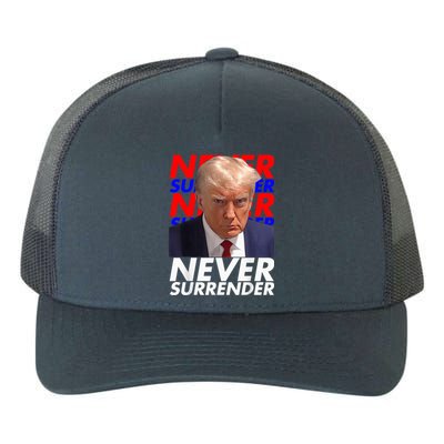 President Donald Trump 2024 Never Surrender Fingerprint USA Yupoong Adult 5-Panel Trucker Hat