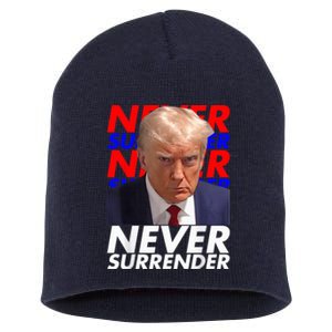 President Donald Trump 2024 Never Surrender Fingerprint USA Short Acrylic Beanie