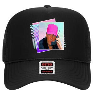 President Donald Trump Retro 80s 90s Graphic High Crown Mesh Back Trucker Hat