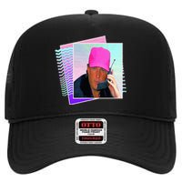 President Donald Trump Retro 80s 90s Graphic High Crown Mesh Back Trucker Hat