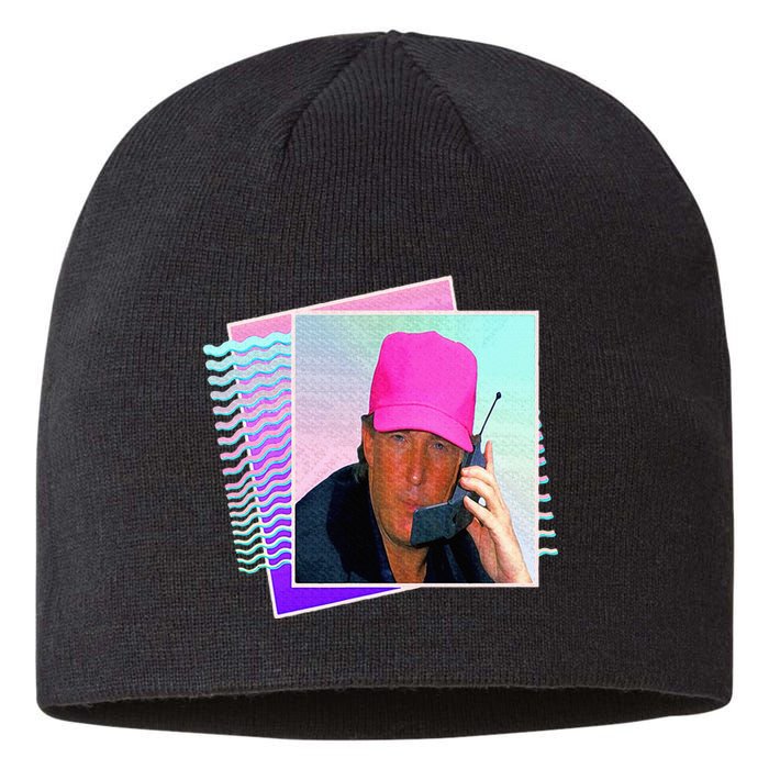 President Donald Trump Retro 80s 90s Graphic Sustainable Beanie