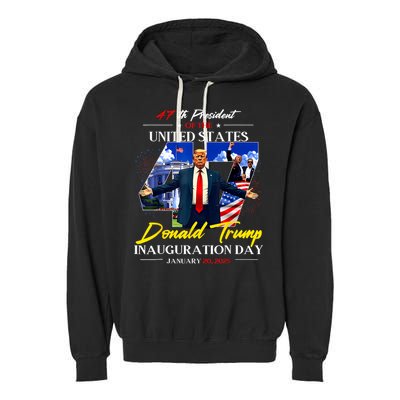 President Donald Trump Inauguration Day 2025 Photo Memorabilia Garment-Dyed Fleece Hoodie