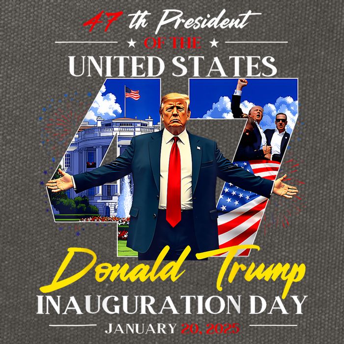President Donald Trump Inauguration Day 2025 Photo Memorabilia Cotton Canvas Backpack