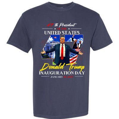 President Donald Trump Inauguration Day 2025 Photo Memorabilia Garment-Dyed Heavyweight T-Shirt