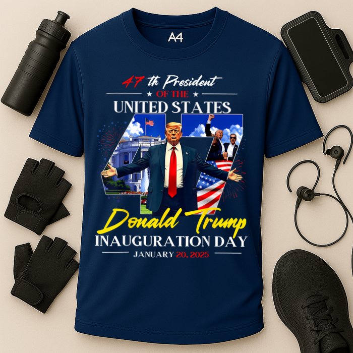 President Donald Trump Inauguration Day 2025 Photo Memorabilia Cooling Performance Crew T-Shirt