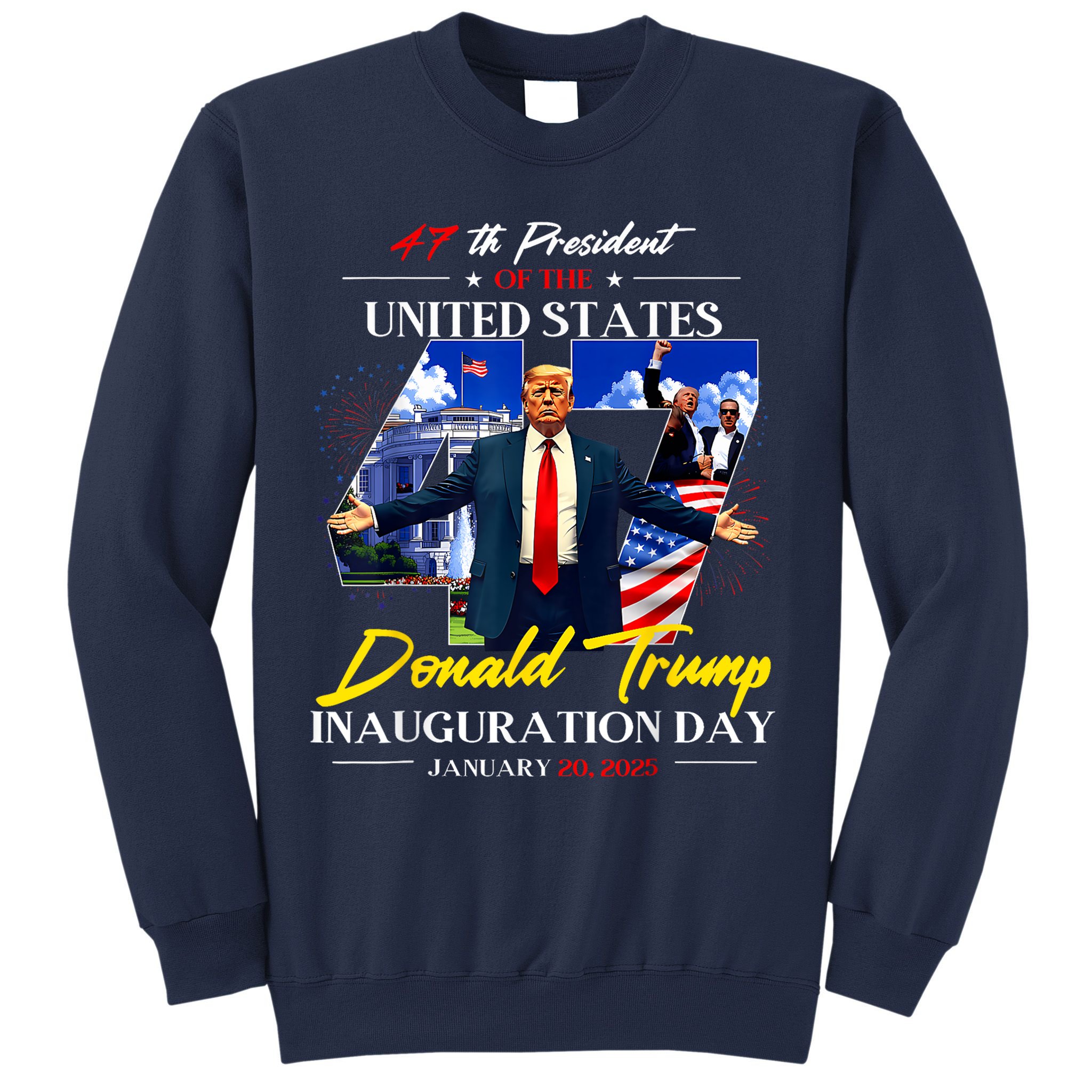 President Donald Trump Inauguration Day 2025 Photo Memorabilia Sweatshirt