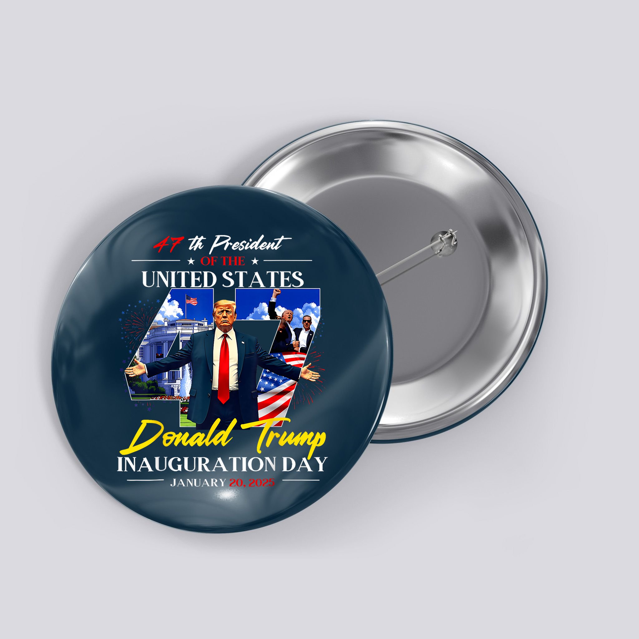 President Donald Trump Inauguration Day 2025 Photo Memorabilia Button