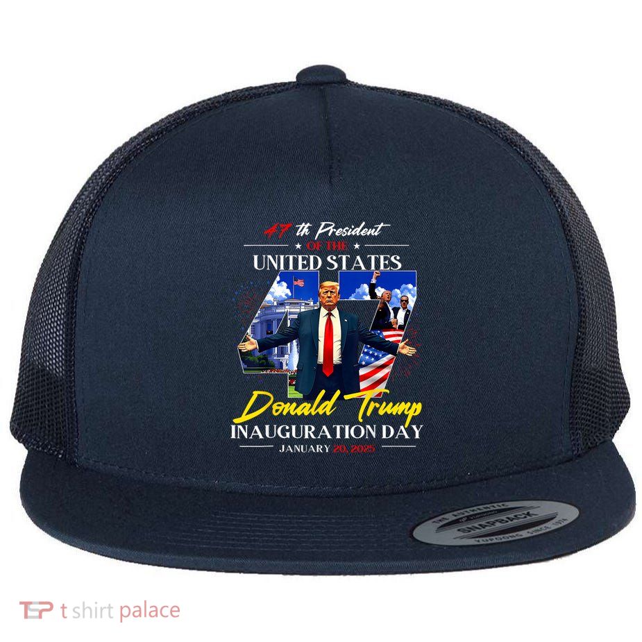 President Donald Trump Inauguration Day 2025 Photo Memorabilia Flatbill Hat