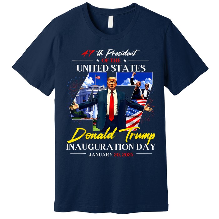 President Donald Trump Inauguration Day 2025 Photo Memorabilia Premium T-Shirt