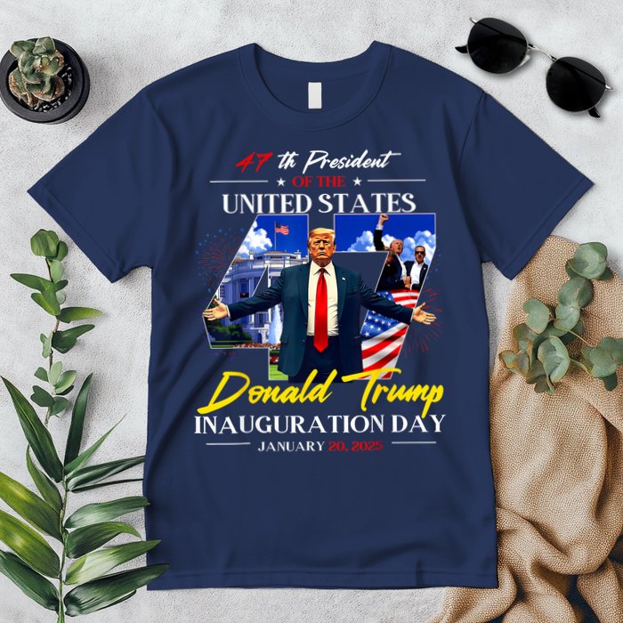President Donald Trump Inauguration Day 2025 Photo Memorabilia Premium T-Shirt