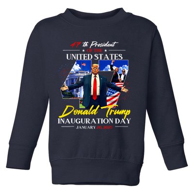 President Donald Trump Inauguration Day 2025 Photo Memorabilia Toddler Sweatshirt