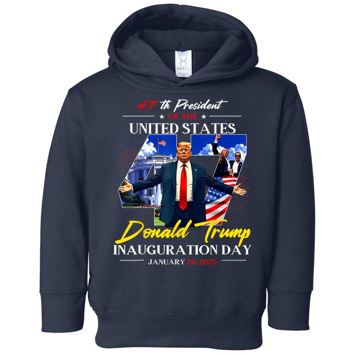 President Donald Trump Inauguration Day 2025 Photo Memorabilia Toddler Hoodie