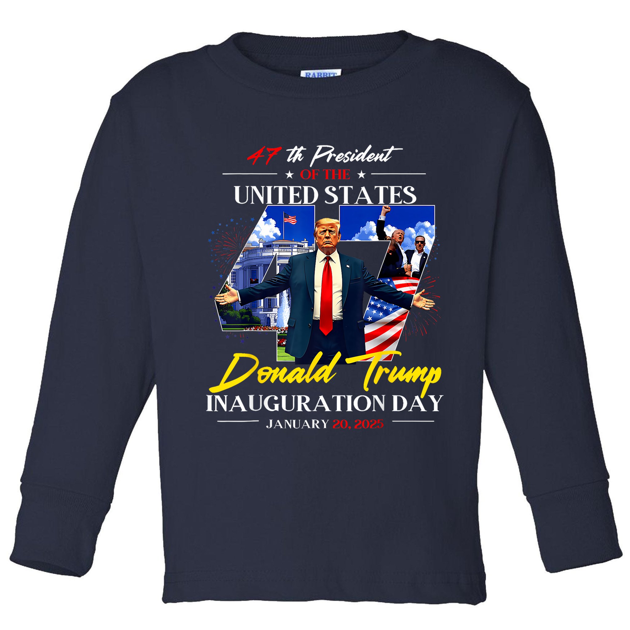 President Donald Trump Inauguration Day 2025 Photo Memorabilia Toddler Long Sleeve Shirt