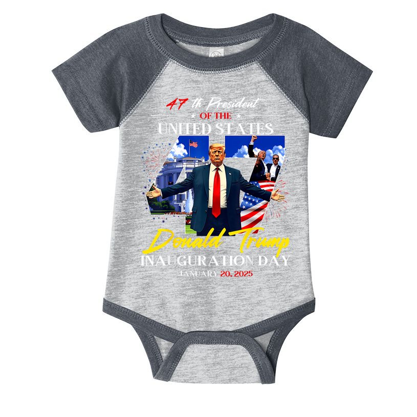 President Donald Trump Inauguration Day 2025 Photo Memorabilia Infant Baby Jersey Bodysuit