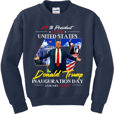 President Donald Trump Inauguration Day 2025 Photo Memorabilia Kids Sweatshirt