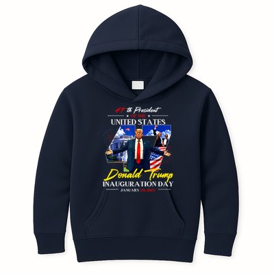 President Donald Trump Inauguration Day 2025 Photo Memorabilia Kids Hoodie
