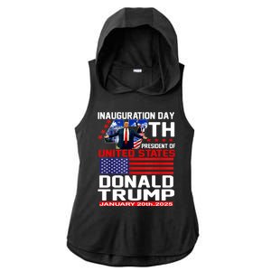 President Donald Trump Inauguration Day 2025 Memorabilia Ladies PosiCharge Tri-Blend Wicking Draft Hoodie Tank